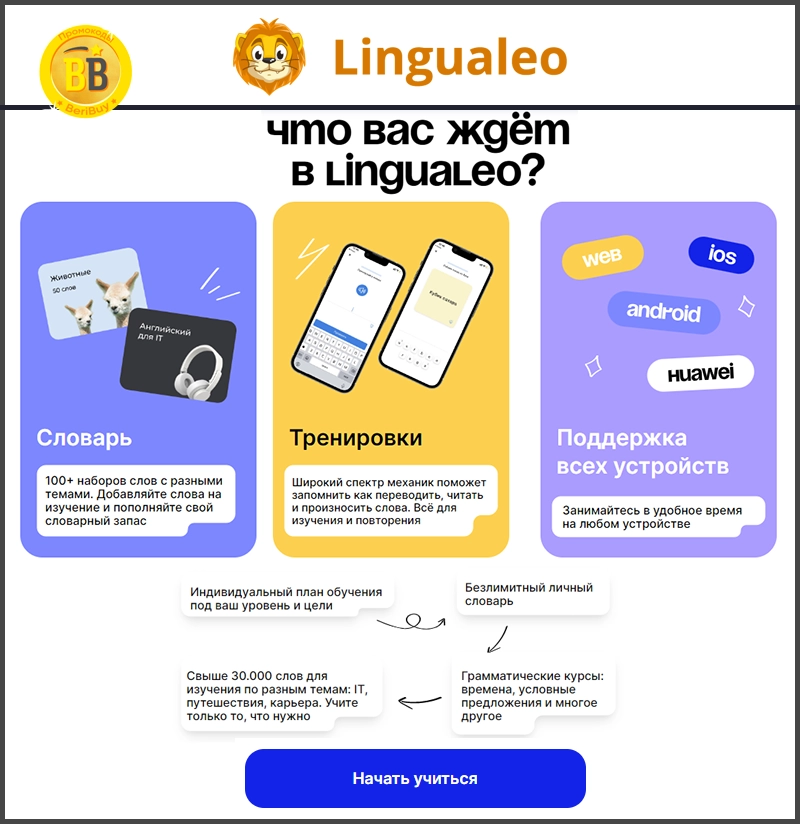 Обучение английского языка Lingualeo