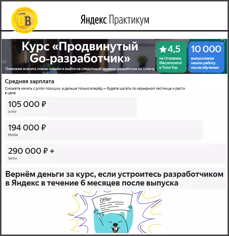 golang обучение Яндекс Практикум